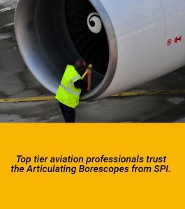 Airplane Turbine Borescope Inspection, Aviation MRO technician