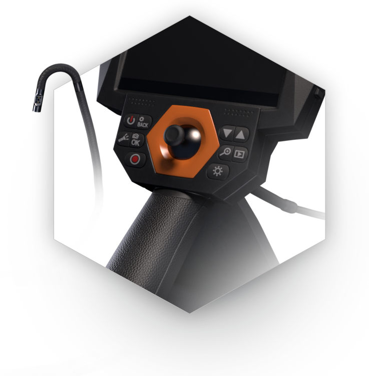 ProbeandUnit_ORANGE_DualView new SPI Borescopes